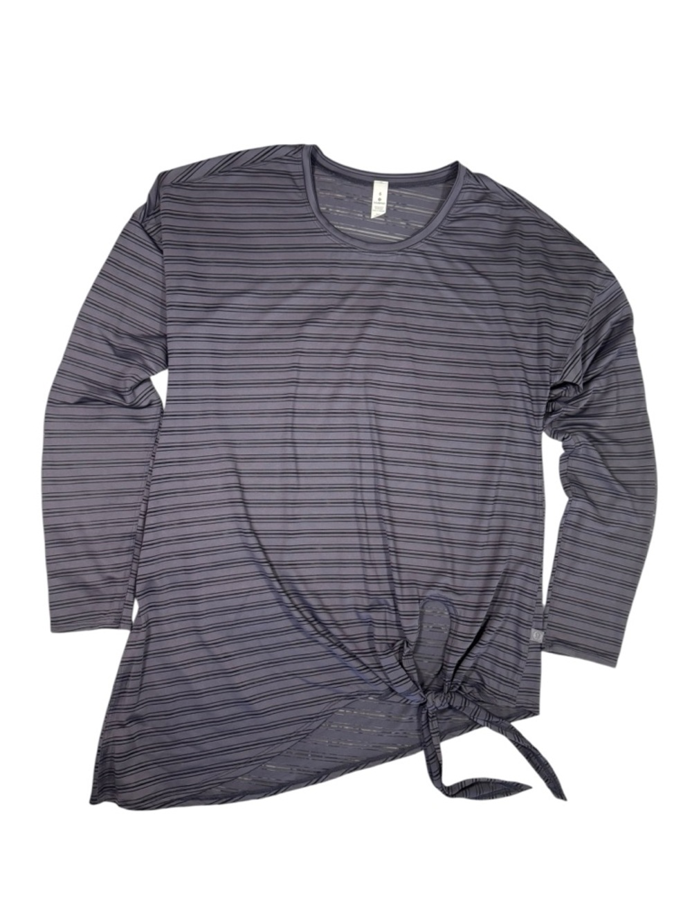 Lululemon Tie Your Practice Long Sleeve Stripe Moonwalk Size 6 Gray purple